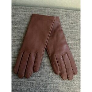 New Women’s Lands’ End EZ Touch Cashmere Lined Leather Gloves Cognac Medium